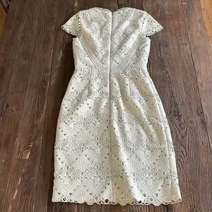 Reiss Dresses Reiss Mint Green Lace Overlay Cap Sleeve Dress